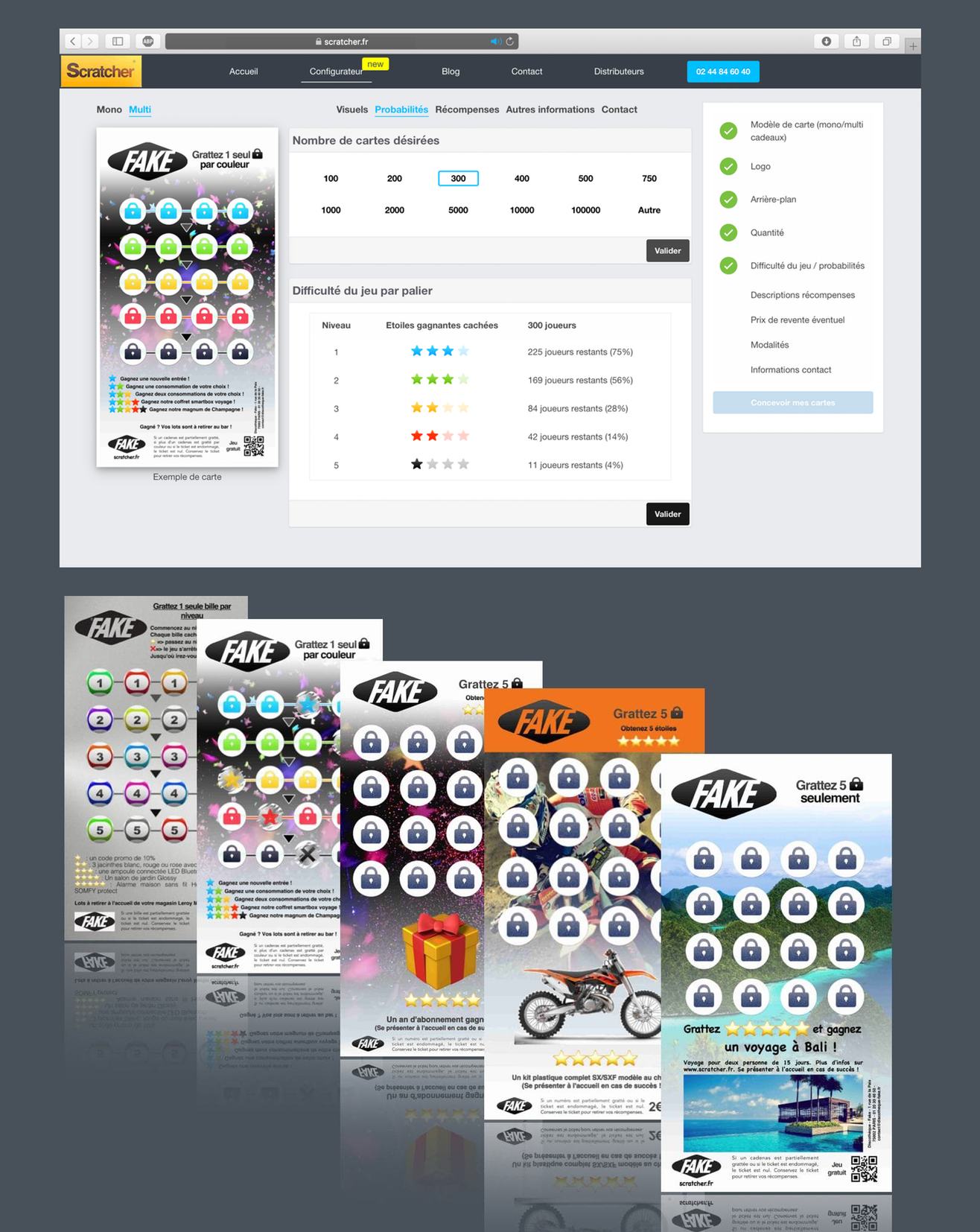Você tem em mãos um bilhete contendo 20 cadeados para raspar e você só precisa raspar 5. Se você descobrir as 5 estrelas, parabéns: você ganhou o grande prêmio, e você é o único entre 1000 ganhadores potenciais estatisticamente!