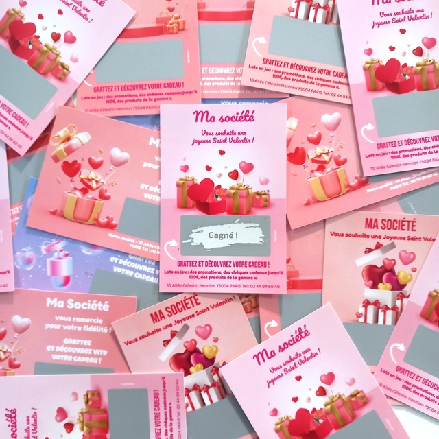 Cartões para Raspar para o Dia dos Namorados ou Tema do Amor